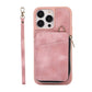 Zipper Wallet Case with Strap, for iPhone 14 13