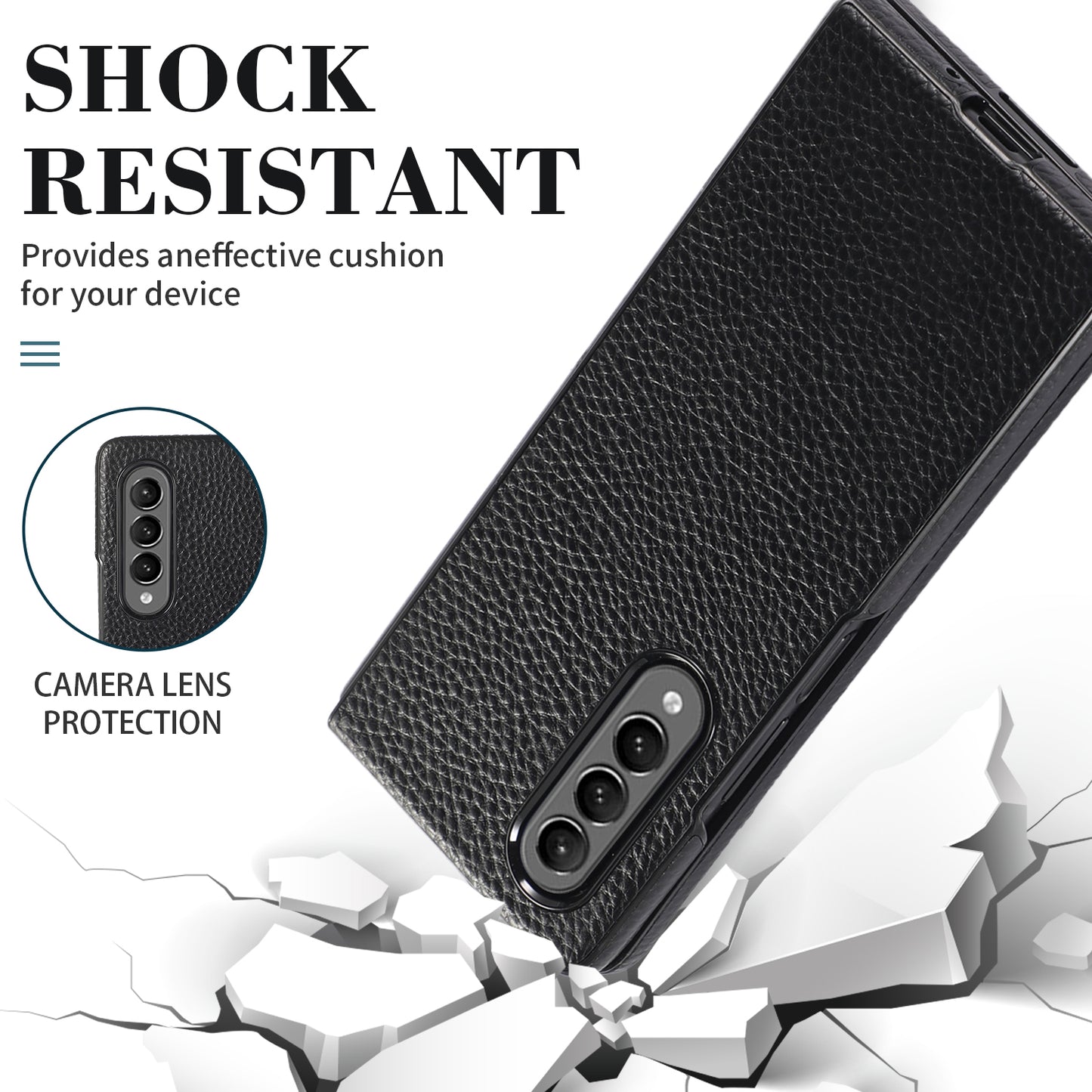 Leather Fold Phone Case, for Samsung Galaxy Z Fold 4/3