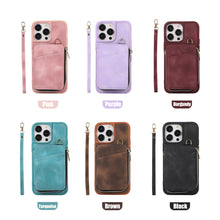 Zipper Wallet iPhone Case with Strap