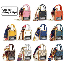 Galaxy Z Flip 4 Case with Elegant Ribbon Scarf and PU Protector
