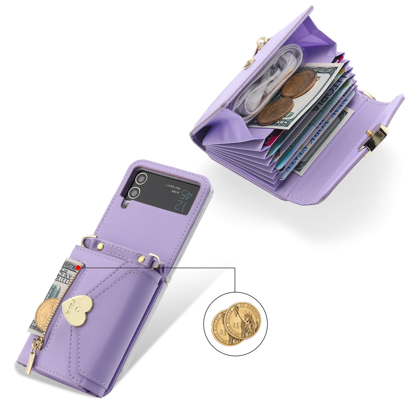 Cute Wallet Phone Case For Samsung Galaxy Z Flip 4 & Flip 3