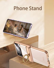 Plating Galaxy Z Flip Case with Luxury Ring, hing part and lens protector