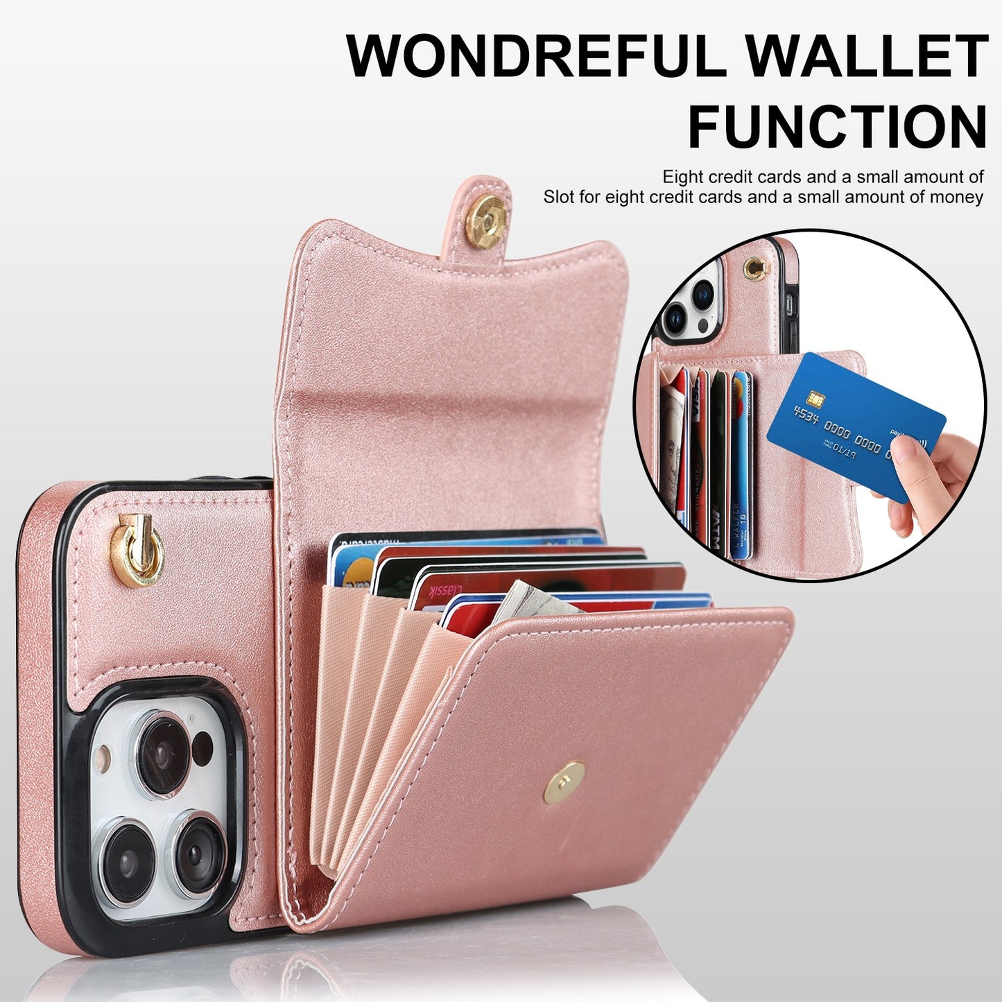 Multi-functional wallet stand phone case for iphone 14 13 12 11