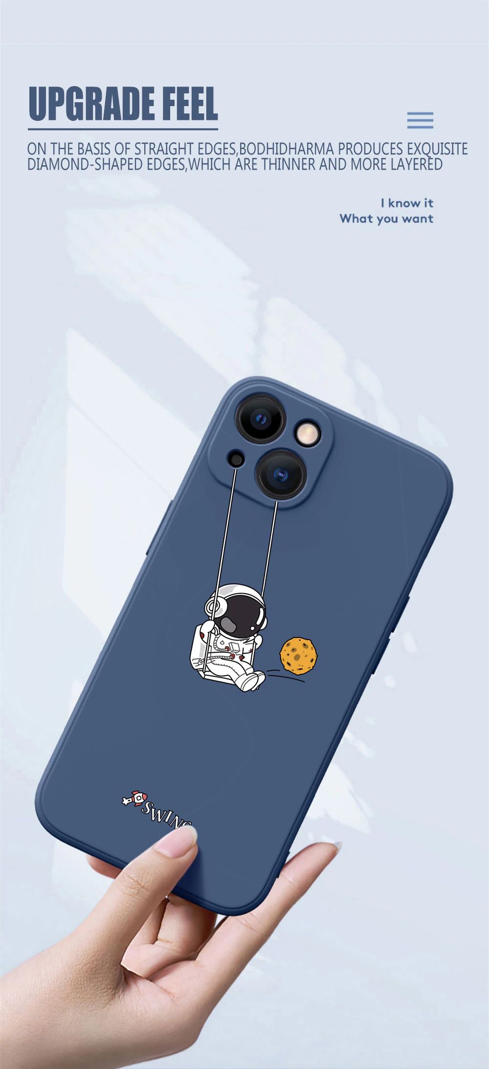 Swing Astronaut iPhone Case, for iphone 14 13 12 11 Pro Max Plus