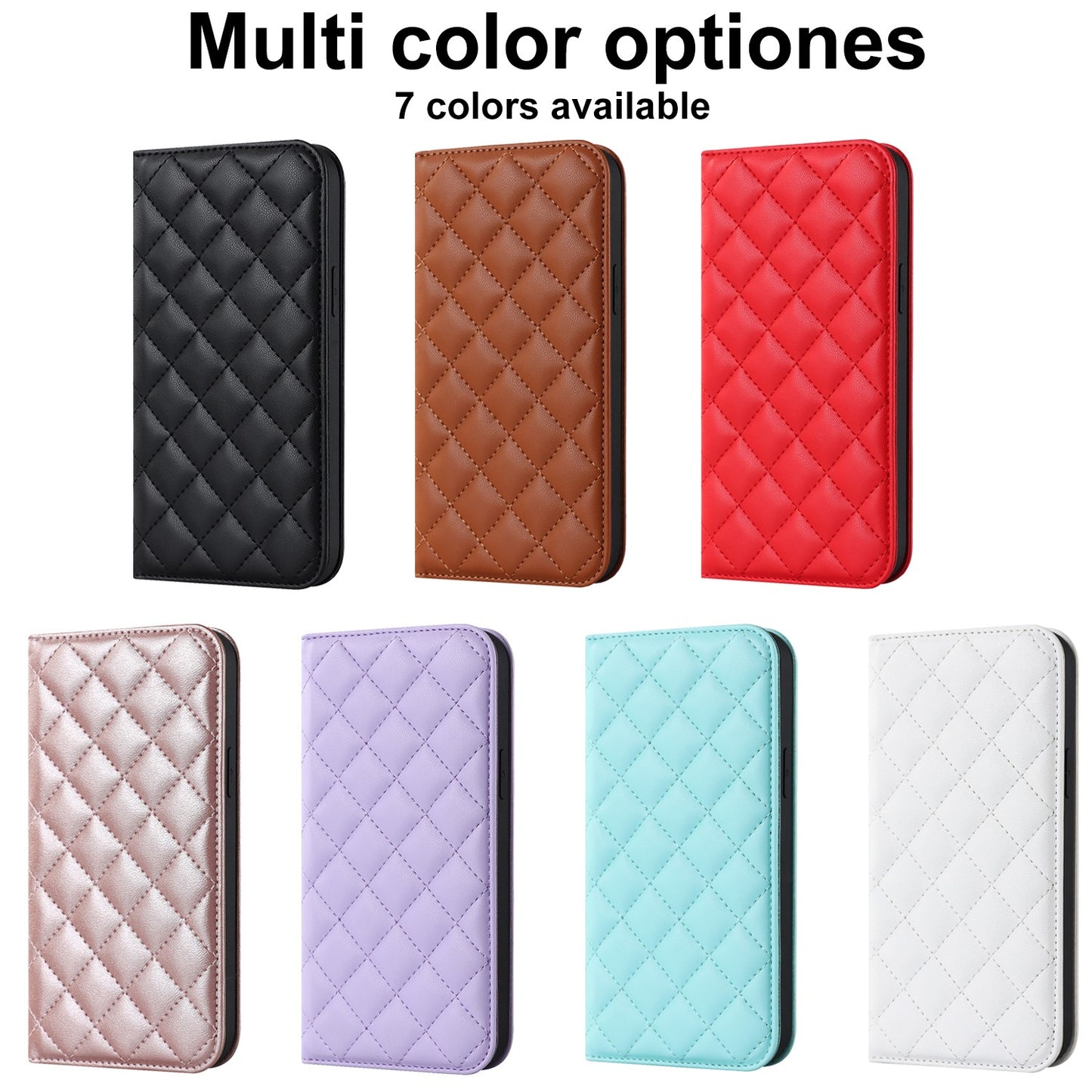 Fashion Diamond Grid Card Holder Phone Case for iphone 14 13 12 11