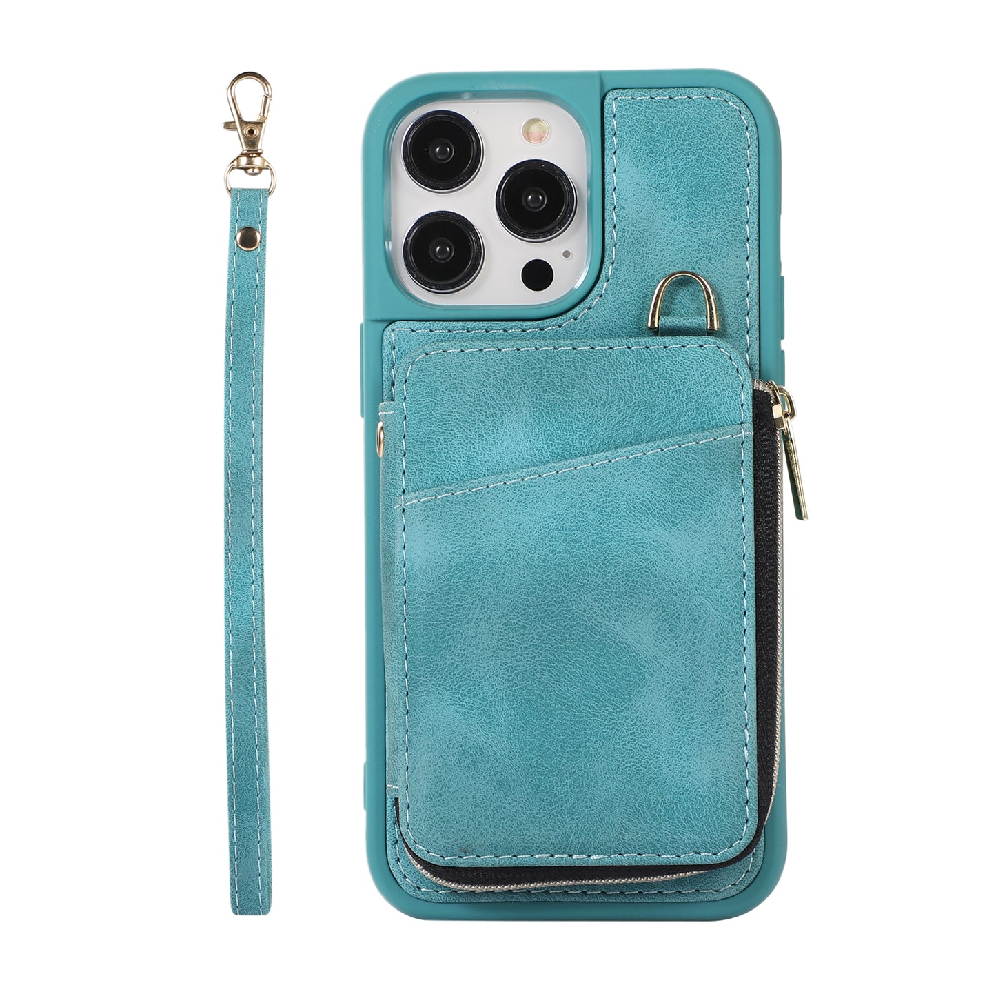 Zipper Wallet iPhone Case with Strap