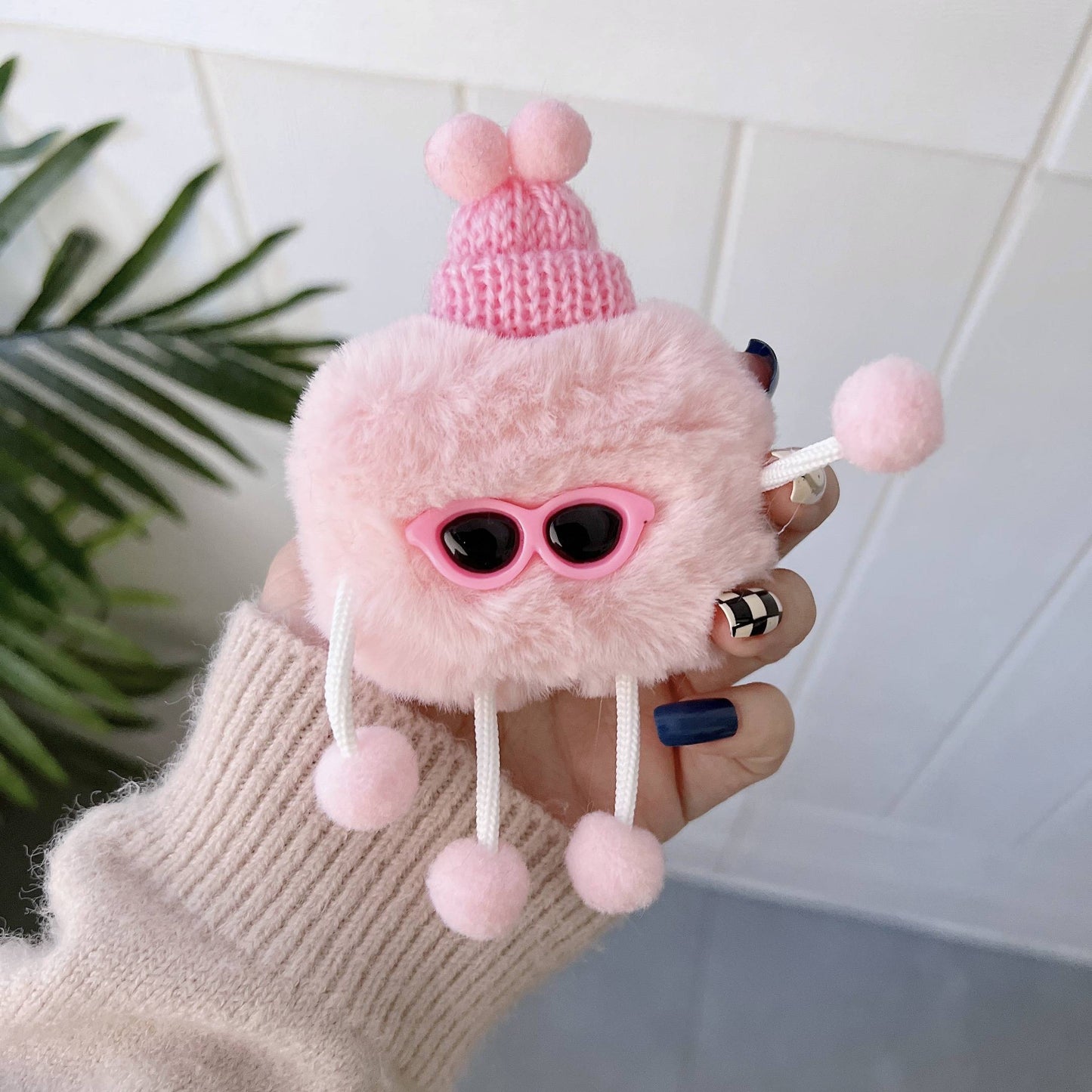 Hairy cute Airpods Case with glasses, For Airpods Pro 3 2 1