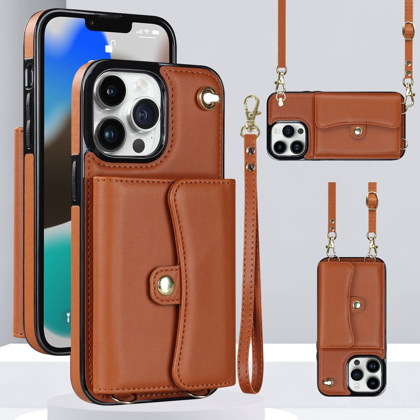 Multi-functional wallet stand phone case for iphone 14 13 12 11