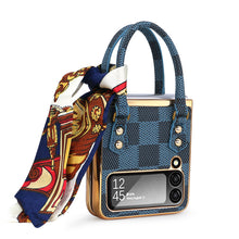 Galaxy Z Flip 4 Case with Elegant Ribbon Scarf and PU Protector