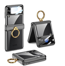 Plating Galaxy Z Flip Case with Luxury Ring, hing part and lens protector