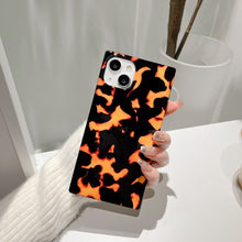 Suqare Fire Pattern iPhone Case, for iphone 14 13 12 11 Pro Max Plus