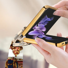Galaxy Z Flip 4 Case with Elegant Ribbon Scarf and PU Protector