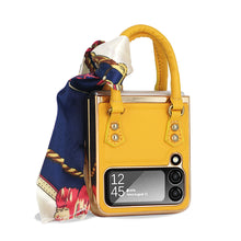 Galaxy Z Flip 4 Case with Elegant Ribbon Scarf and PU Protector