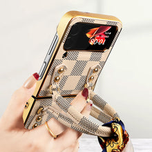 Galaxy Z Flip 4 Case with Elegant Ribbon Scarf and PU Protector