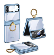 Plating Galaxy Z Flip Case with Luxury Ring, hing part and lens protector