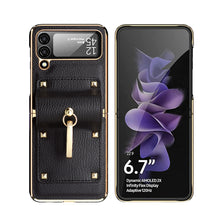 고급 링과 가죽 보호대가 포함된 Galaxy Z Flip 4 케이스