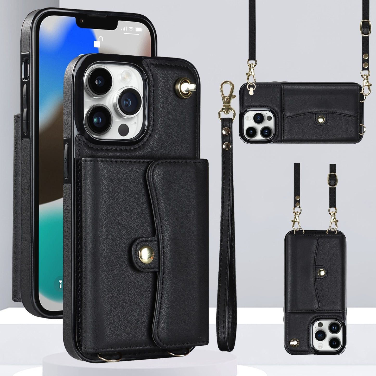 Multi-functional wallet stand phone case for iphone 14 13 12 11