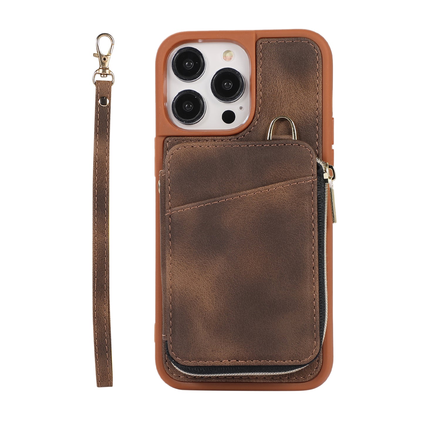 Zipper Wallet iPhone Case with Strap