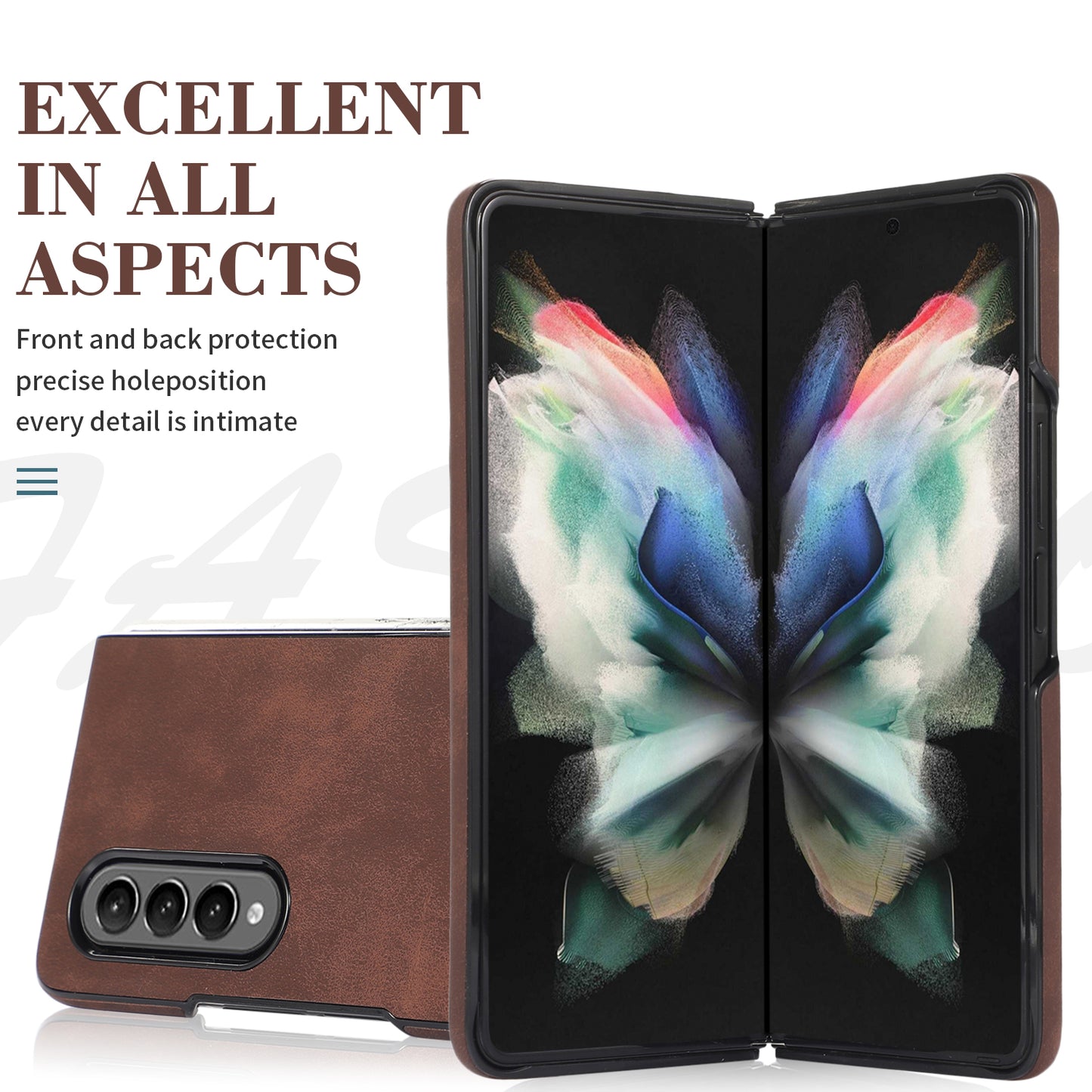 Retro Leather Fold Phone Case, for Samsung Galaxy Z Fold 4/3