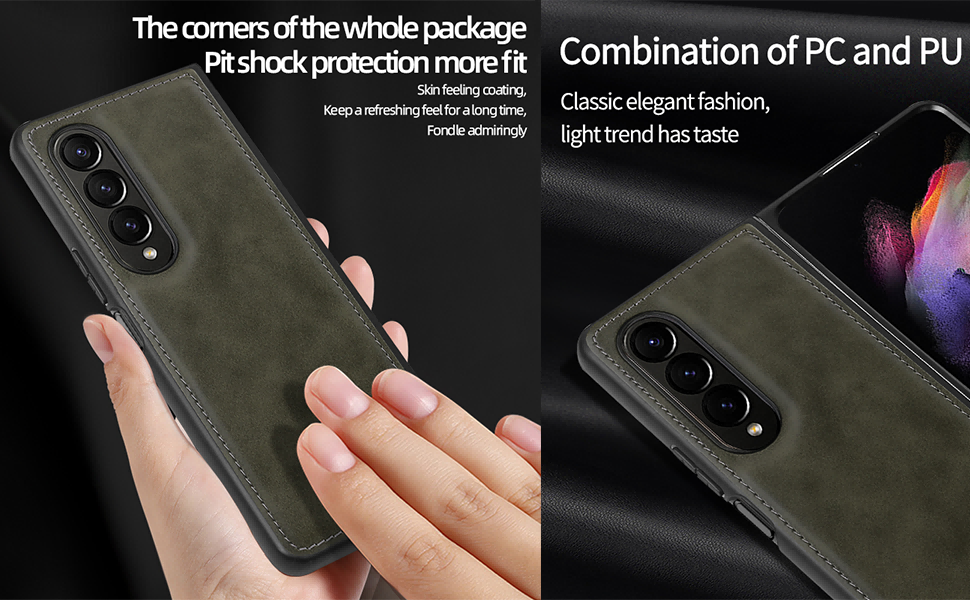 Fashionable leather non-slip phone case for Samsung Galaxy Z Fold 4 and Galaxy Z Fold 3