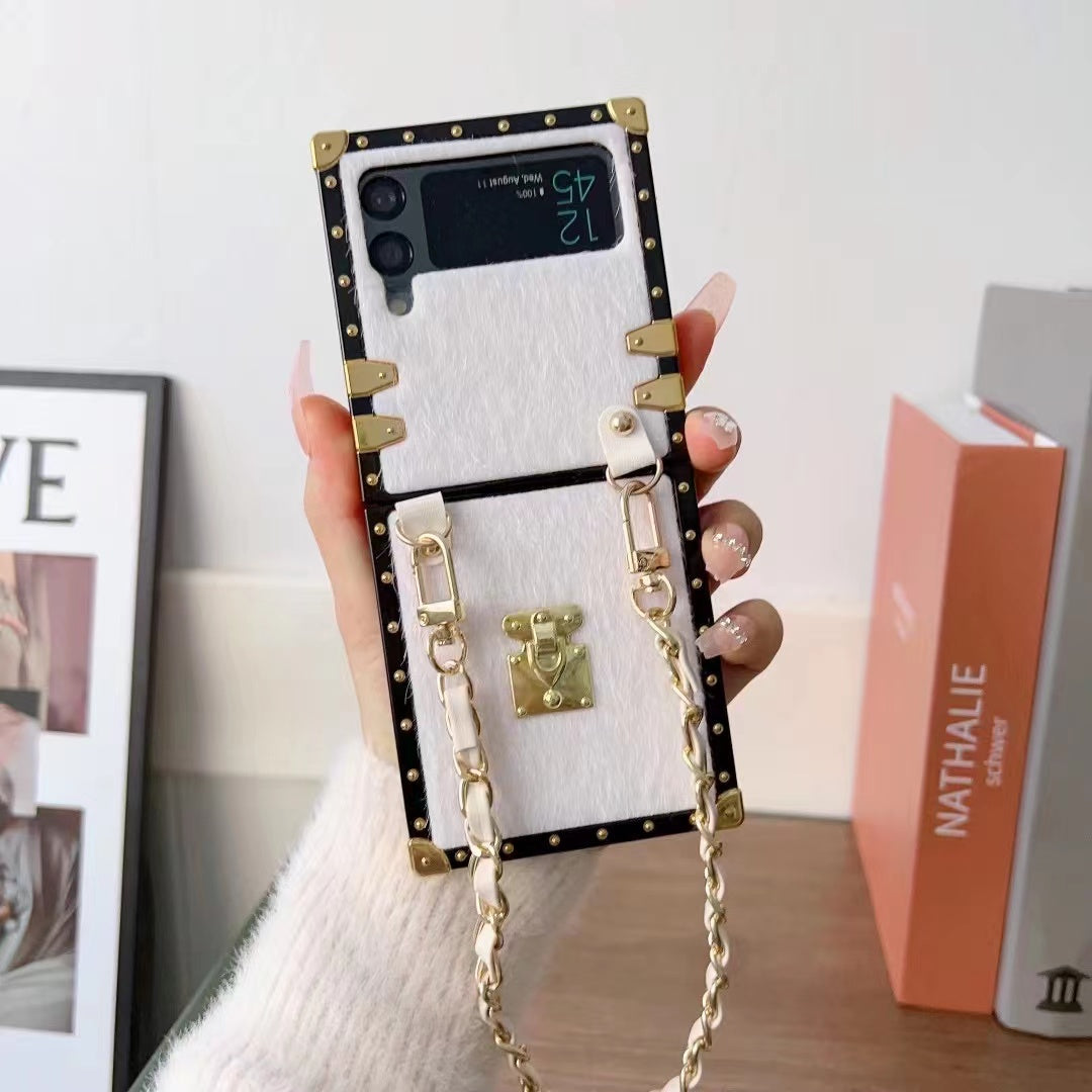 Luxury Flip Case with a chain, for Samsung Galaxy Z Flip 4 & 3