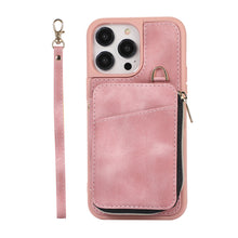 Zipper Wallet iPhone Case with Strap