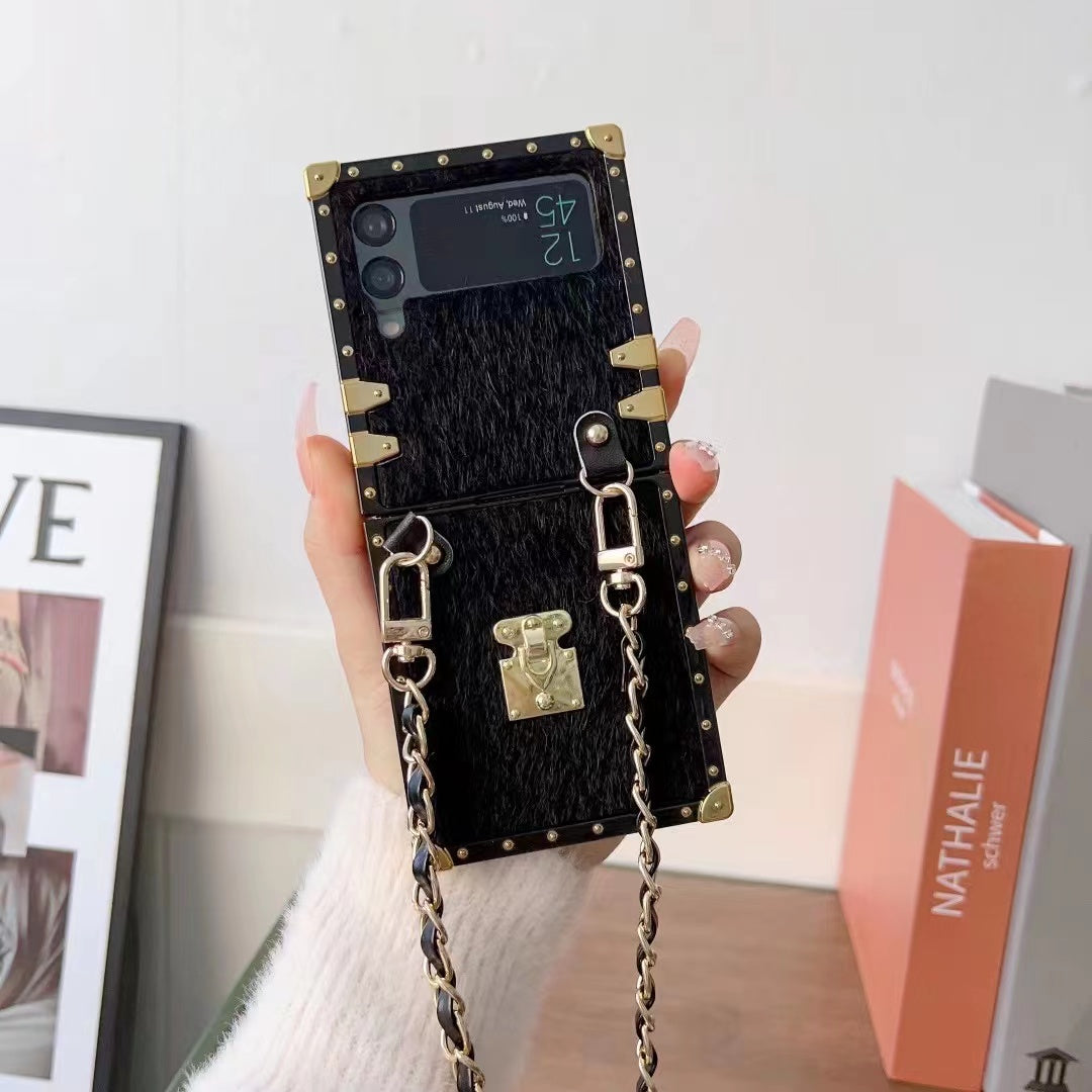 Luxury Flip Case with a chain, for Samsung Galaxy Z Flip 4 & 3